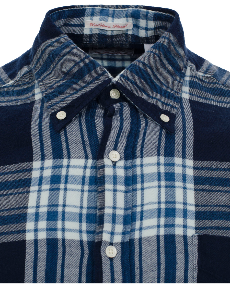 Herr | Skjortor | GANT Rugger | Windblown Flannel Easy Fit Button Down Shirt Thunder Blue