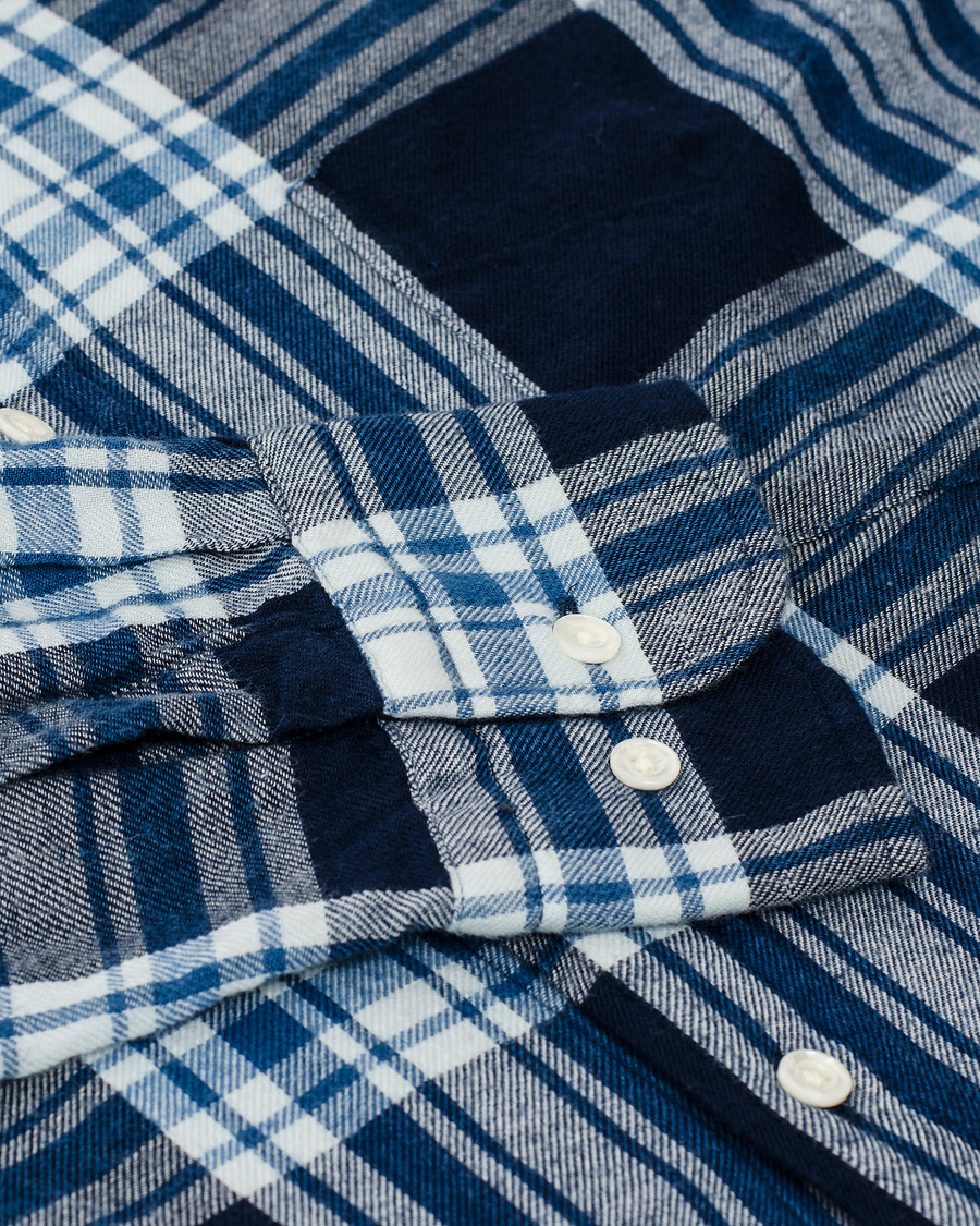Herr | Skjortor | GANT Rugger | Windblown Flannel Easy Fit Button Down Shirt Thunder Blue