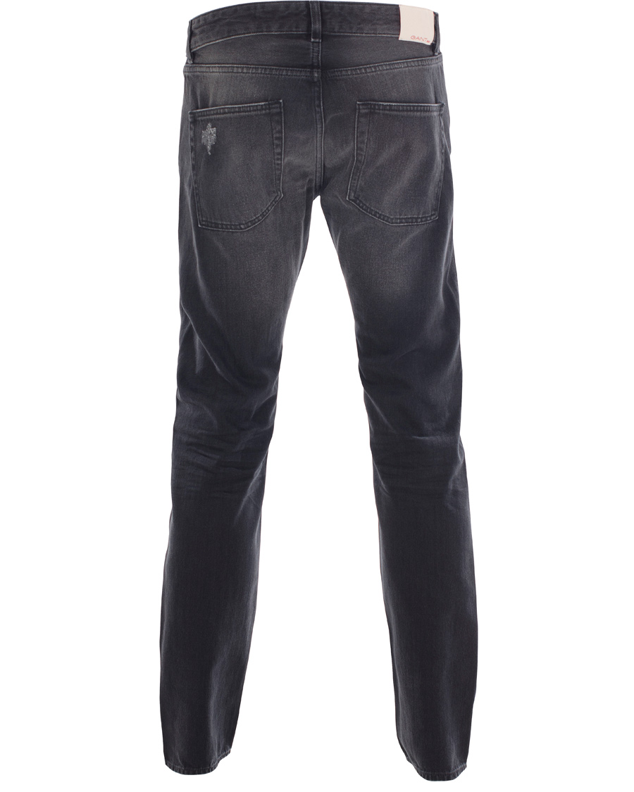 Herr | Jeans | GANT Rugger | Stick Boy Burned Selvedge Jeans Black Worn In