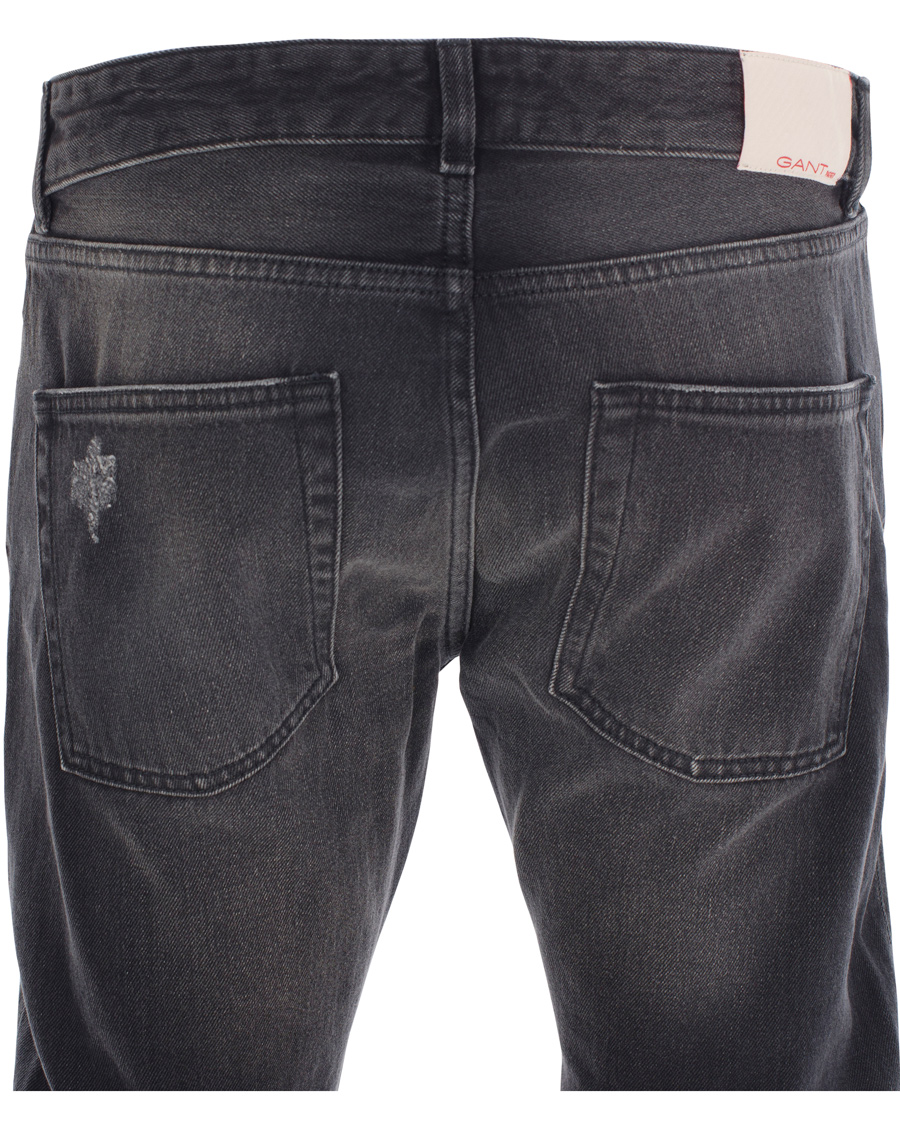 Herr | Jeans | GANT Rugger | Stick Boy Burned Selvedge Jeans Black Worn In