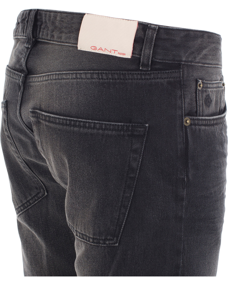 Herr | Jeans | GANT Rugger | Stick Boy Burned Selvedge Jeans Black Worn In