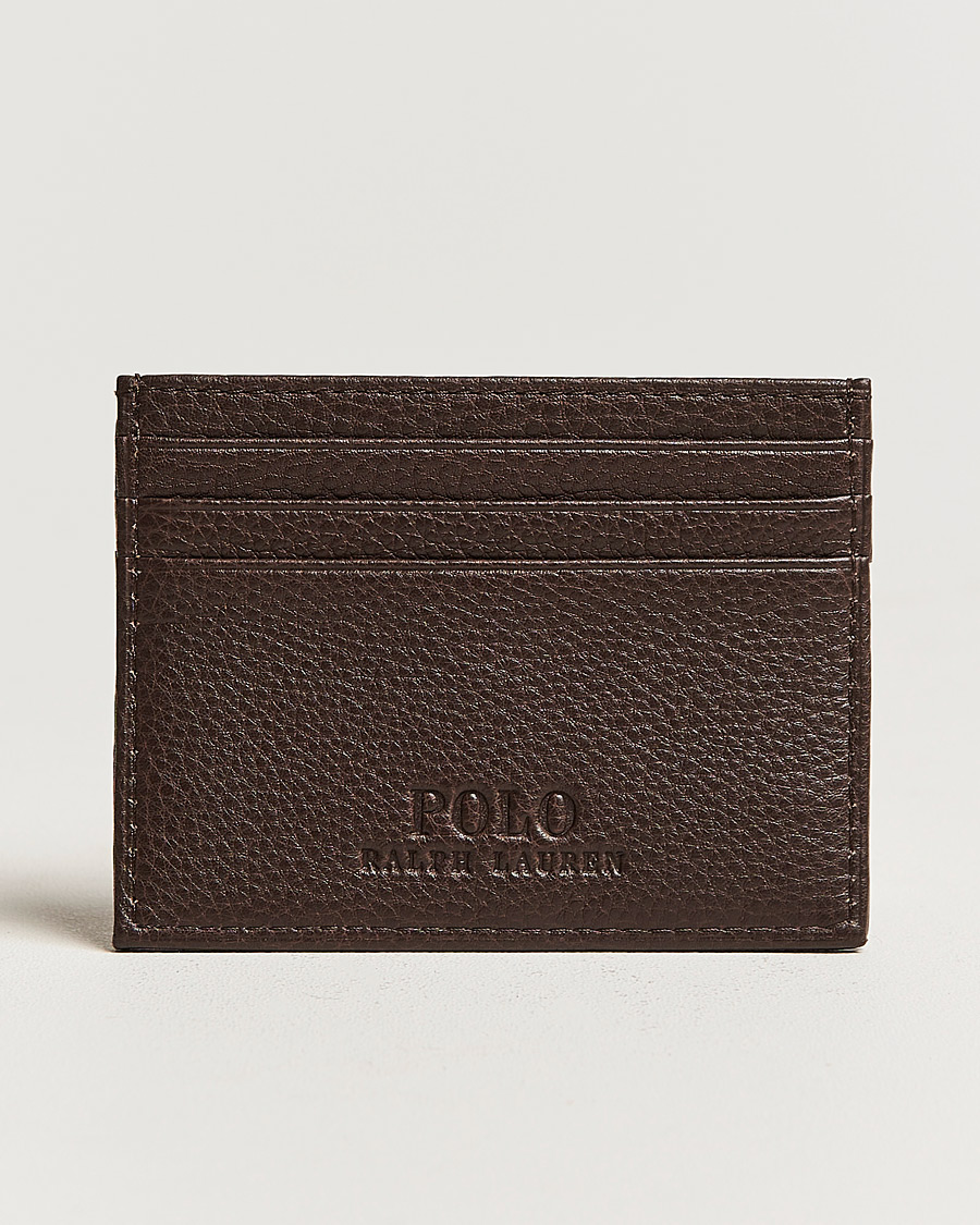 Herr | Plånböcker | Polo Ralph Lauren | Pebble Leather Slim Card Case Brown