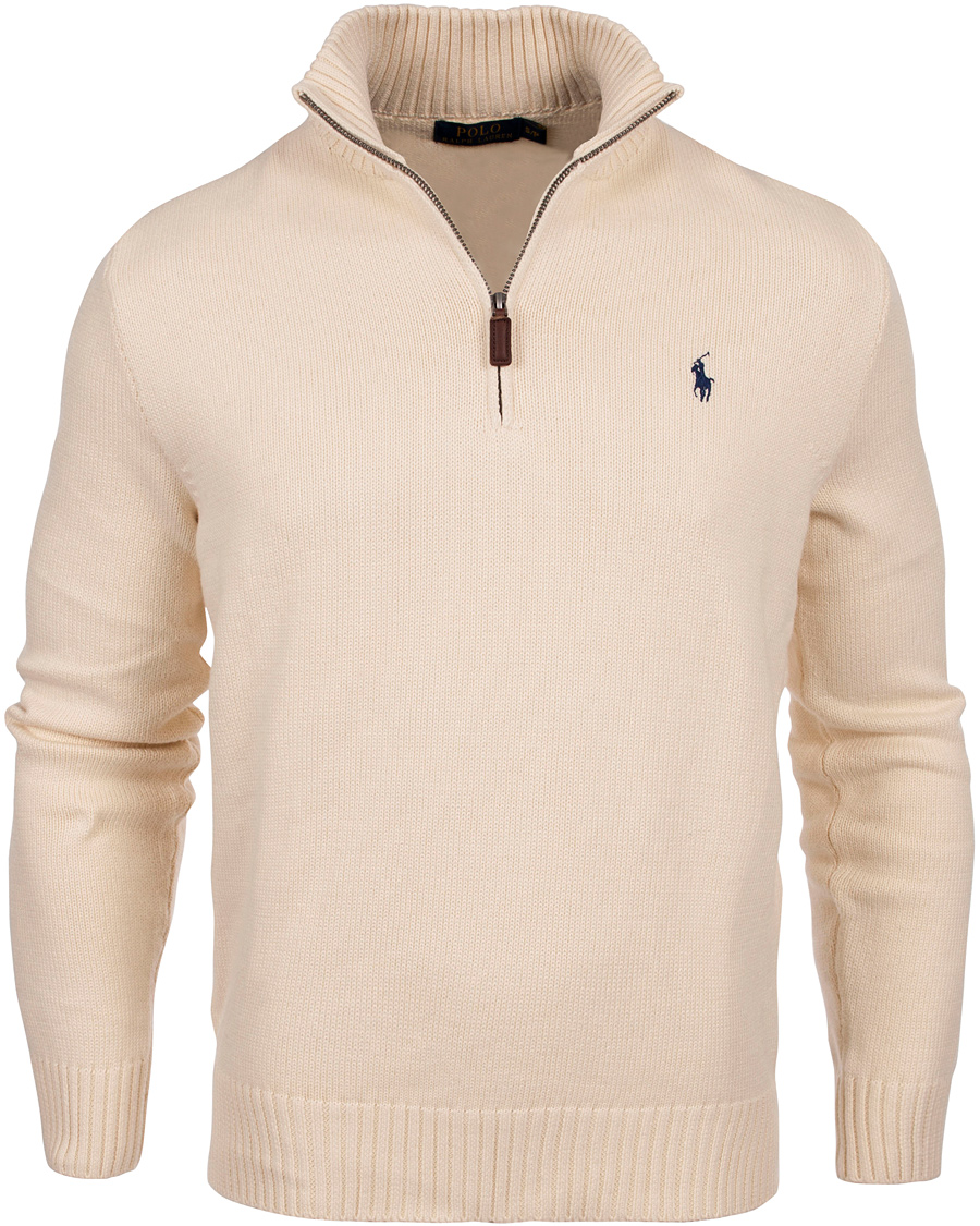 Herr | Tröjor | Polo Ralph Lauren | Cotton Half Zip Antique Cream
