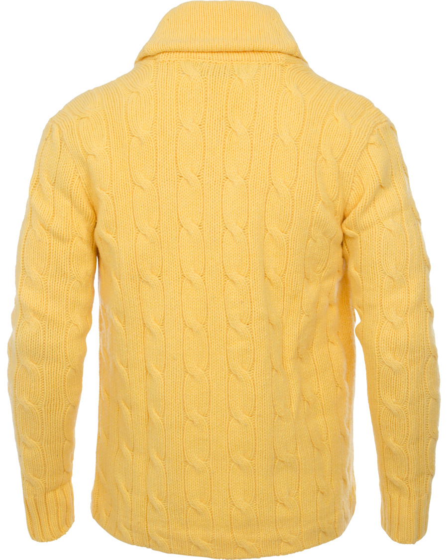 Herr | Tröjor | Polo Ralph Lauren | Cable Shawl Cardigan Bright Yellow