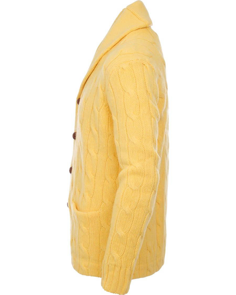 Herr | Tröjor | Polo Ralph Lauren | Cable Shawl Cardigan Bright Yellow