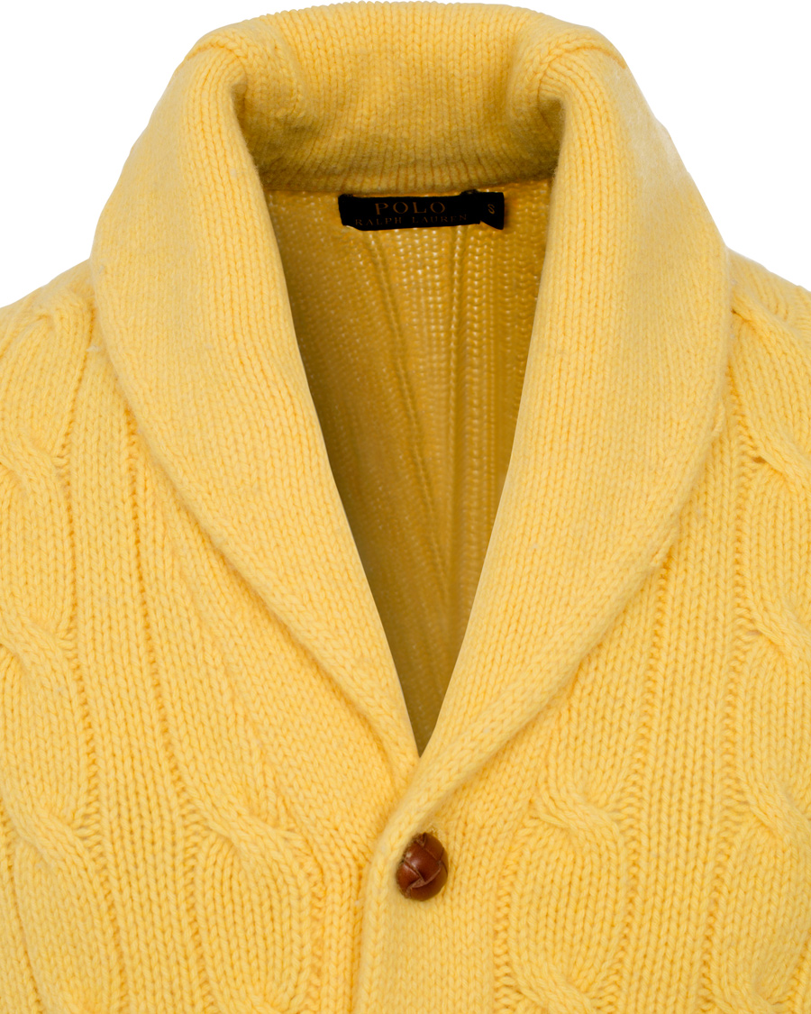 Herr | Tröjor | Polo Ralph Lauren | Cable Shawl Cardigan Bright Yellow