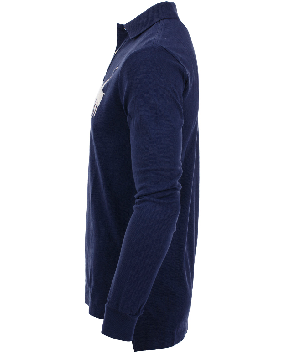 Herr | Tröjor | Polo Ralph Lauren | Custom Fit Big Pony Long Sleeve Piké Navy