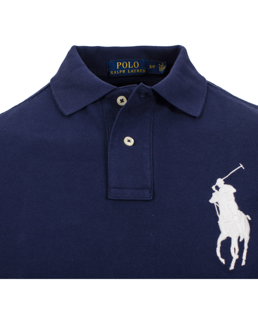 Herr | Tröjor | Polo Ralph Lauren | Custom Fit Big Pony Long Sleeve Piké Navy
