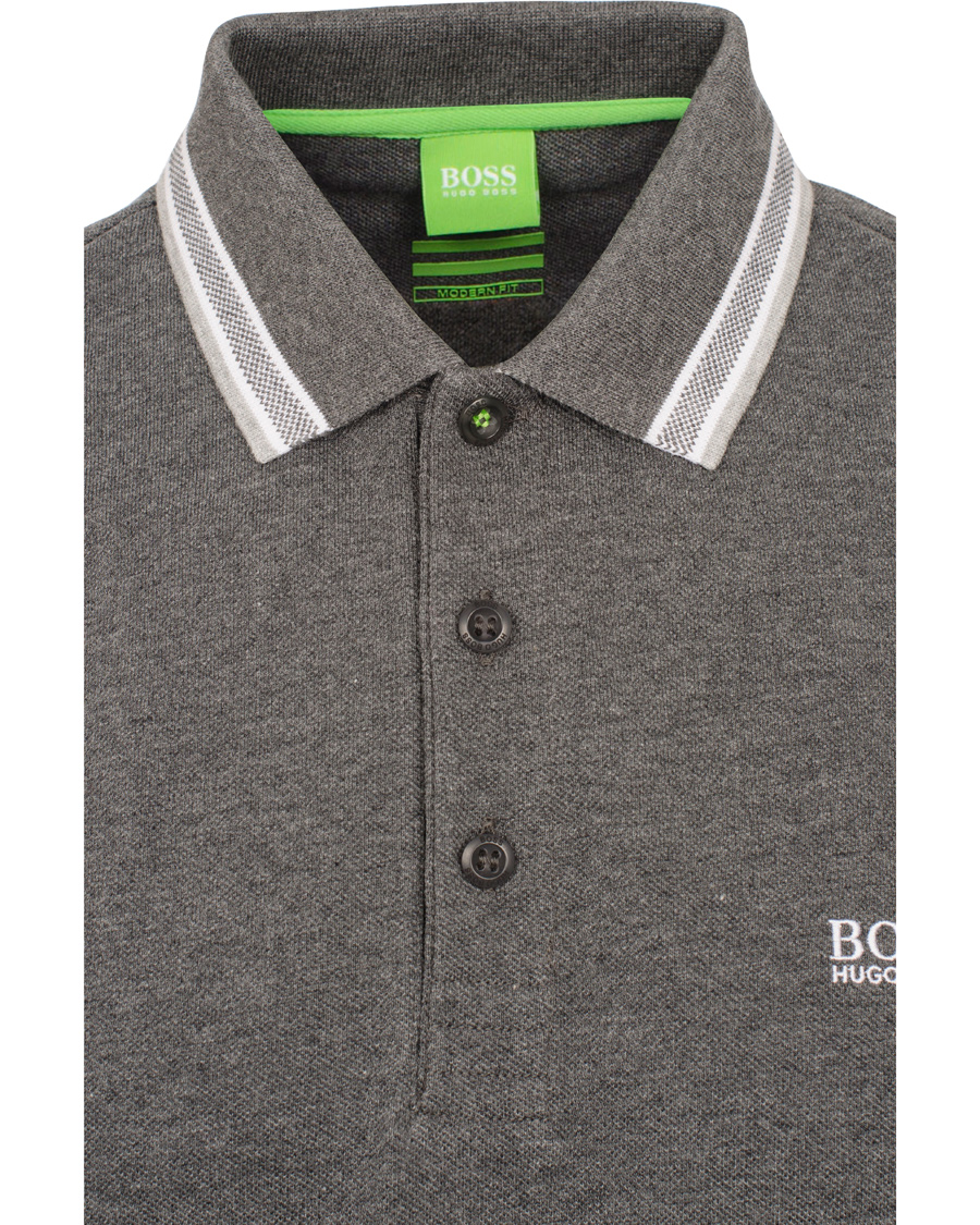 Herr | Tröjor | BOSS GREEN | BOSS Athleisure Plisy Long Sleeve Piké Medium Grey