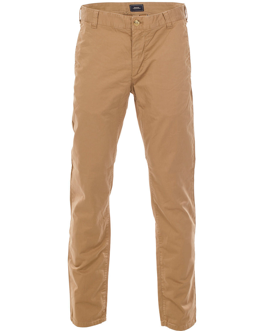 Herr | Byxor | Boomerang | Steve Satin Cotton Chinos Teak Brown