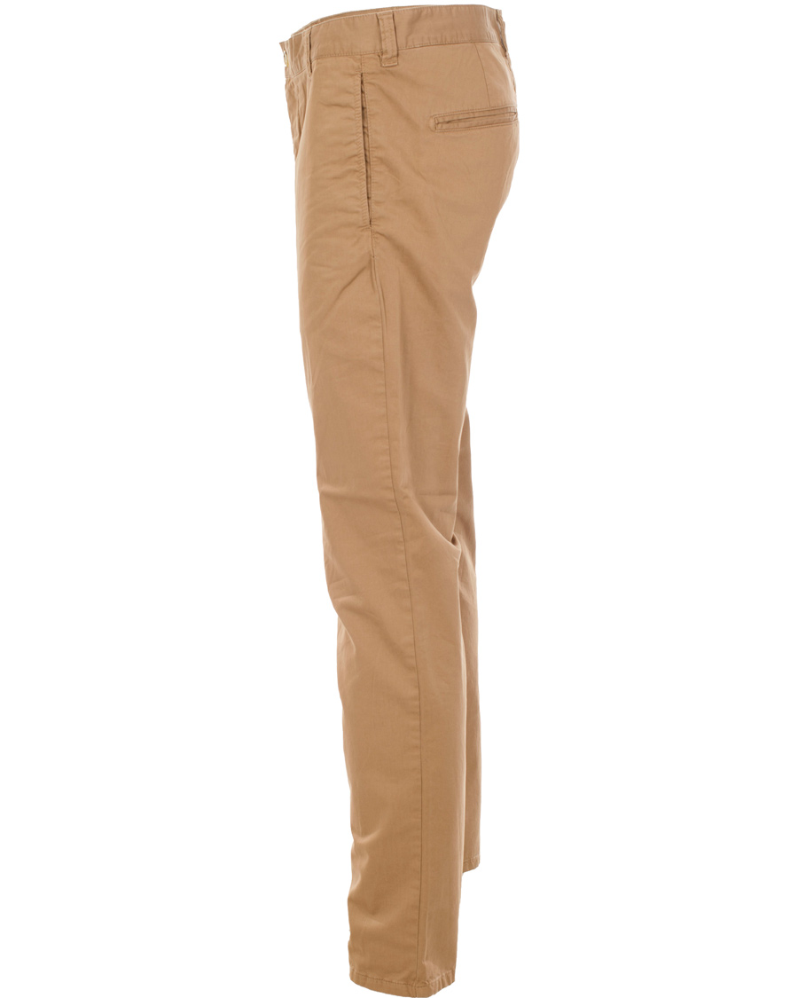 Herr | Byxor | Boomerang | Steve Satin Cotton Chinos Teak Brown