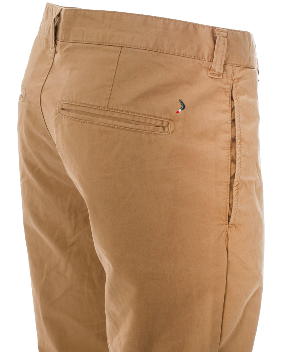 Herr | Byxor | Boomerang | Steve Satin Cotton Chinos Teak Brown