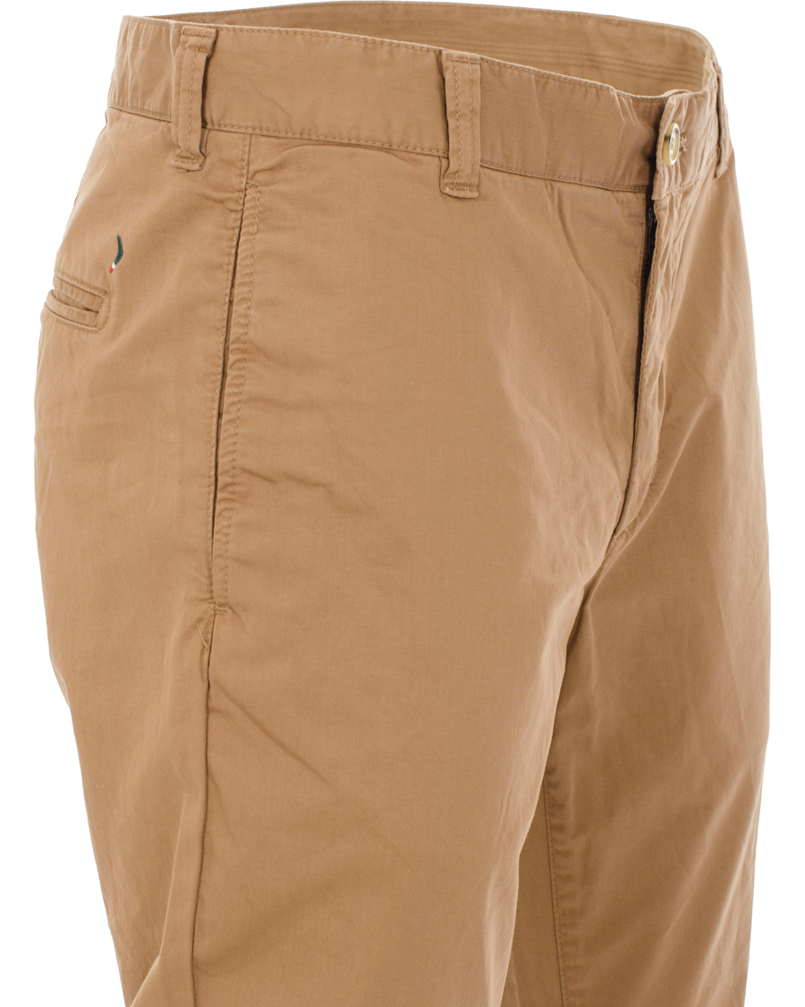 Herr | Byxor | Boomerang | Steve Satin Cotton Chinos Teak Brown