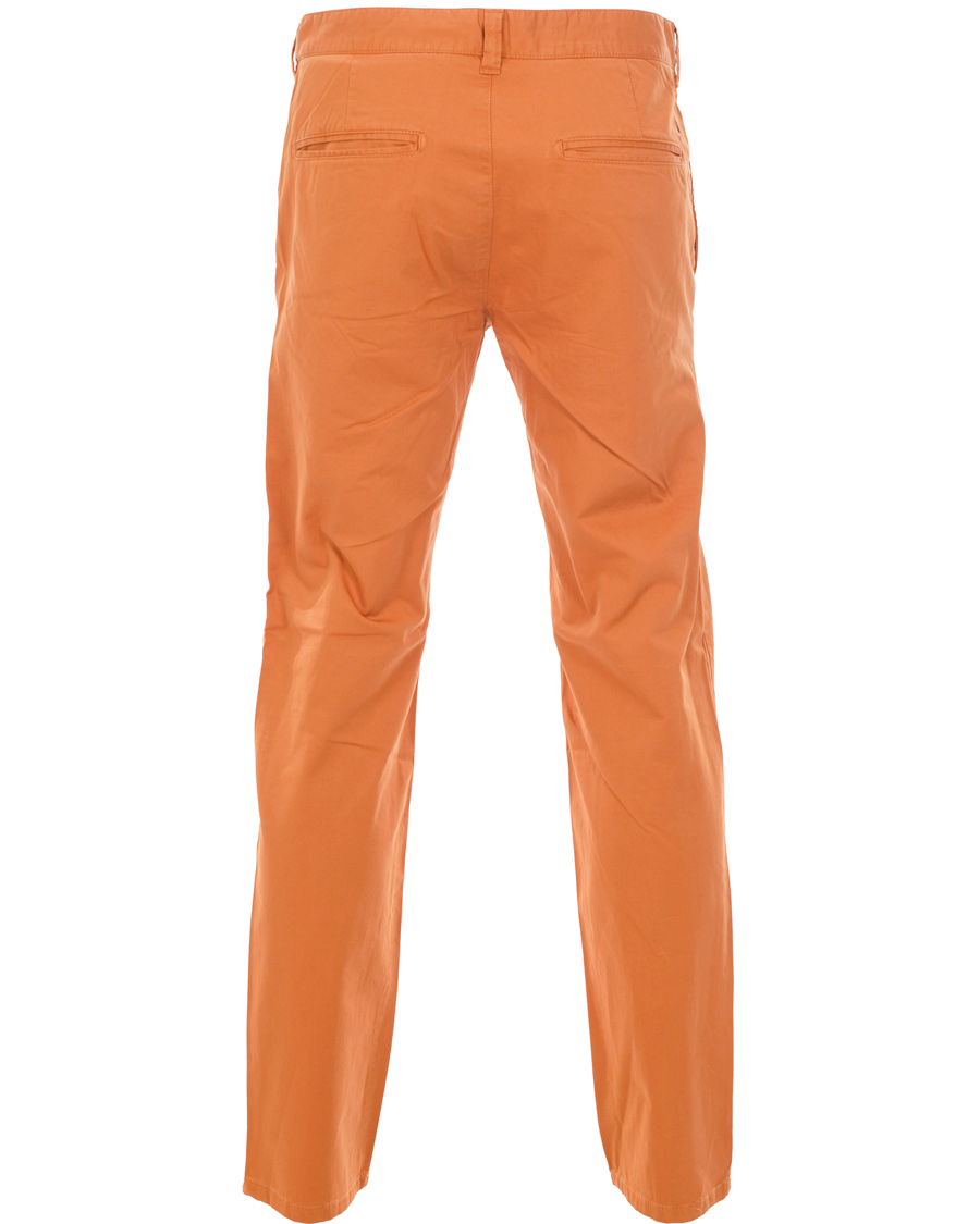 Herr | Byxor | Boomerang | Steve Satin Cotton Chinos Amber Orange