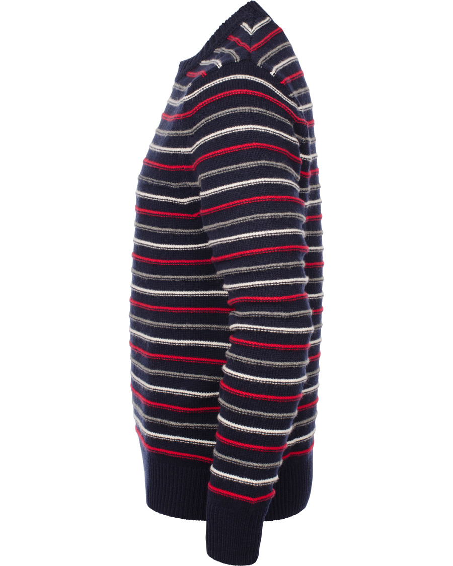 Herr | Tröjor | Boomerang | Bo Structure Stripe Sweater Navy