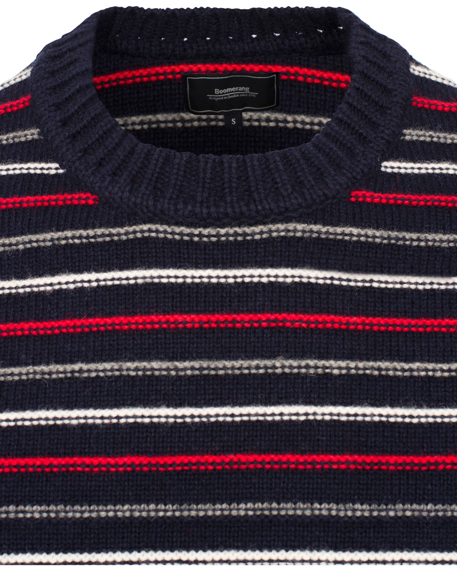 Herr | Tröjor | Boomerang | Bo Structure Stripe Sweater Navy