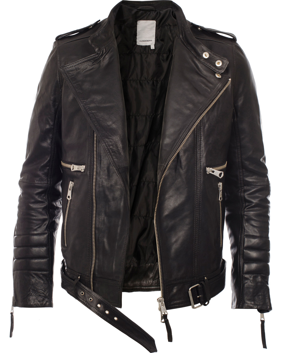 Herr | Jackor | J.Lindeberg | Tyrone Sleek Leather Jacket Black