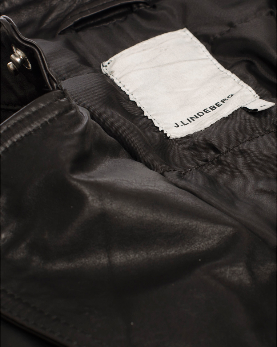 Herr | Jackor | J.Lindeberg | Tyrone Sleek Leather Jacket Black