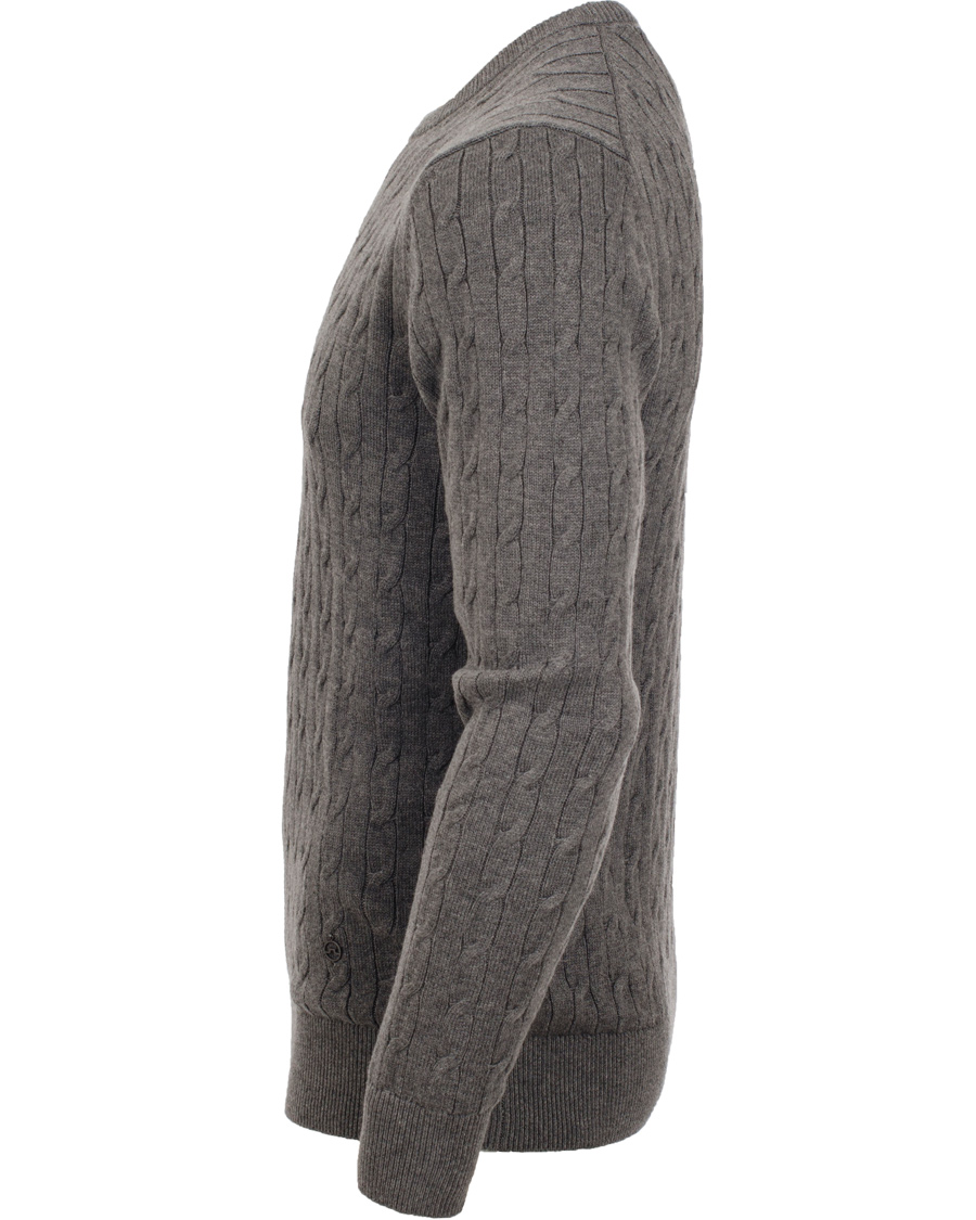 Herr | Tröjor | J.Lindeberg | Jave Pullover Braid Cable Grey Melange