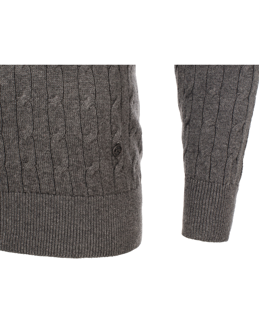 Herr | Tröjor | J.Lindeberg | Jave Pullover Braid Cable Grey Melange