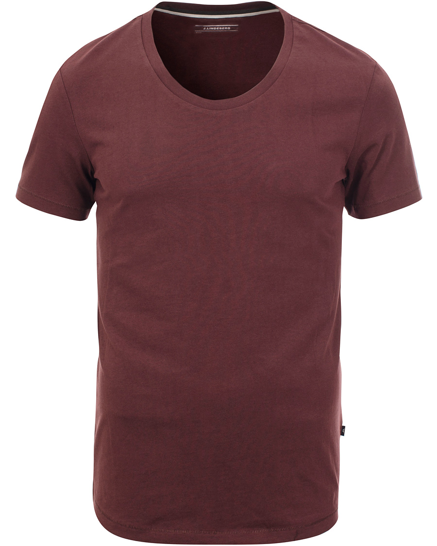 Herr | T-Shirts | J.Lindeberg | Axtell Scoop T-shirt Burgundy