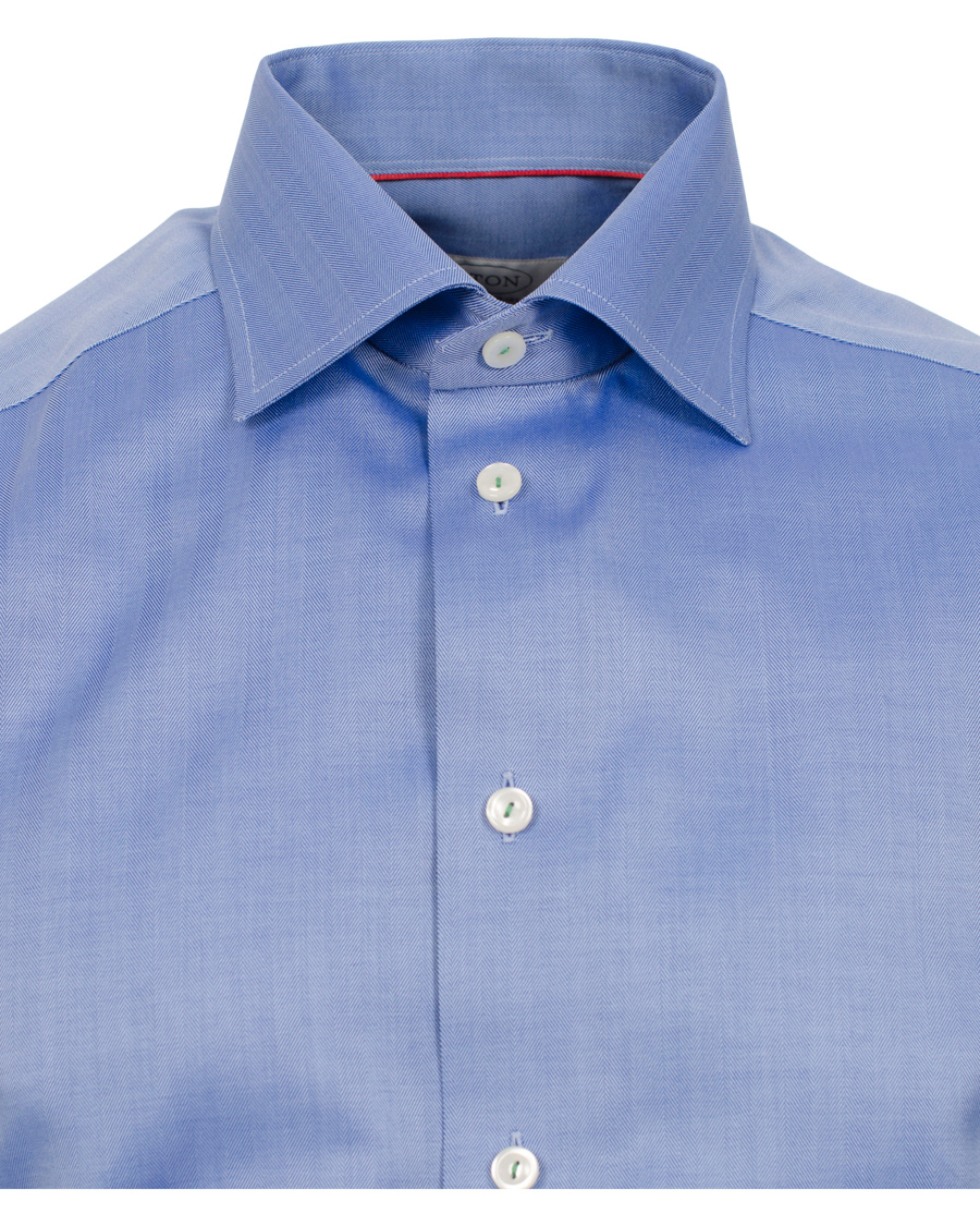 Herr | Skjortor | Eton | Contemporary Fit Shirt Red Ribbon Herringbone Blue