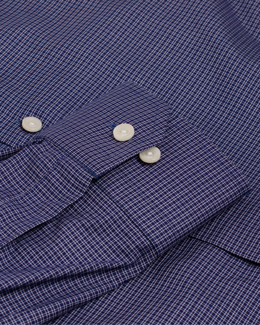 Herr | Skjortor | Eton | Slim Fit Shirt Red Ribbon Micro Check Dark Blue