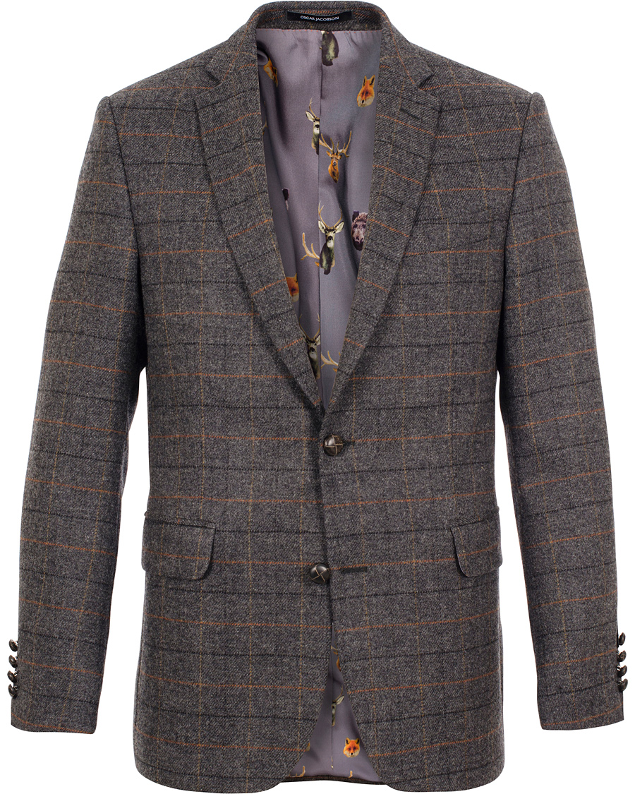 Herr | Kavajer | Oscar Jacobson | Floyd Window Check Blazer Grey
