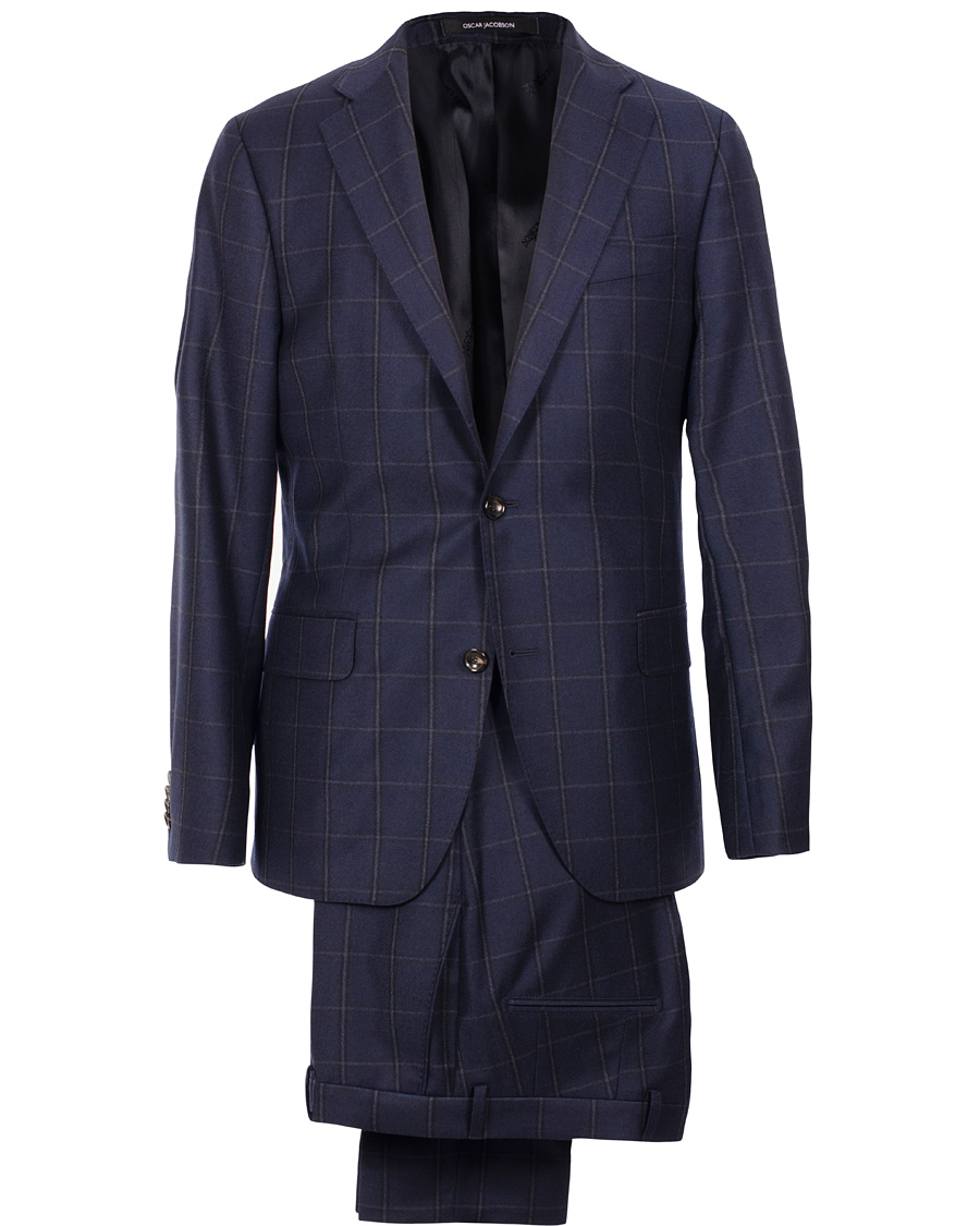 Herr | Kostymer | Oscar Jacobson | Edmund Window Pane Suit Navy