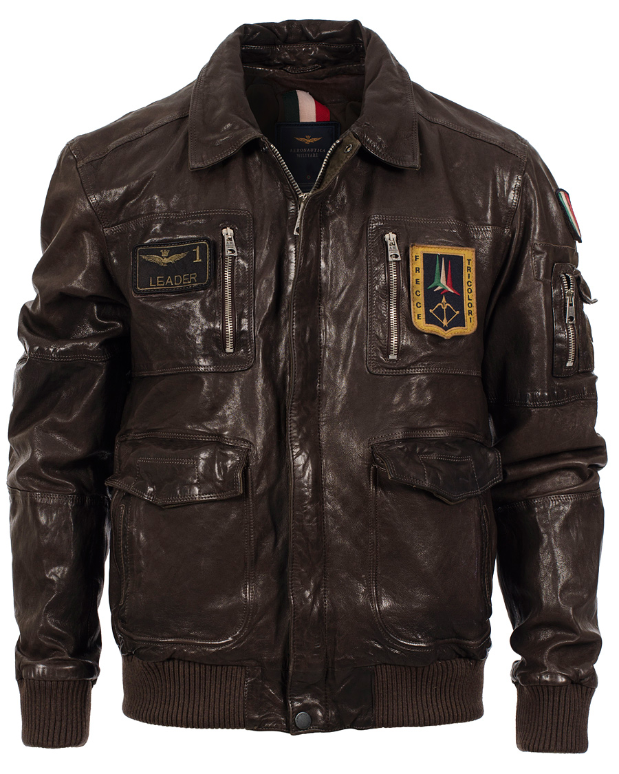 Herr | Jackor | Aeronautica Militare | Pilot Uomo Leather Jacket Brown