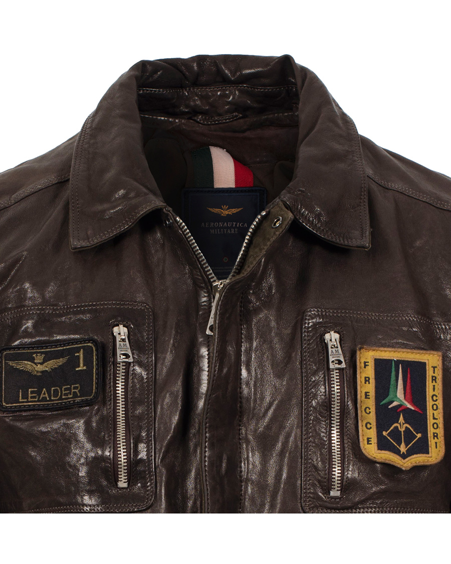 Herr | Jackor | Aeronautica Militare | Pilot Uomo Leather Jacket Brown