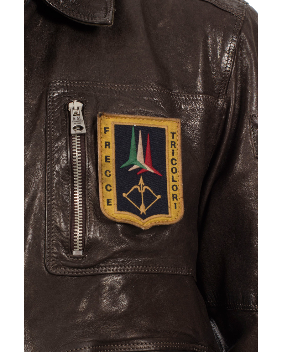 Herr | Jackor | Aeronautica Militare | Pilot Uomo Leather Jacket Brown