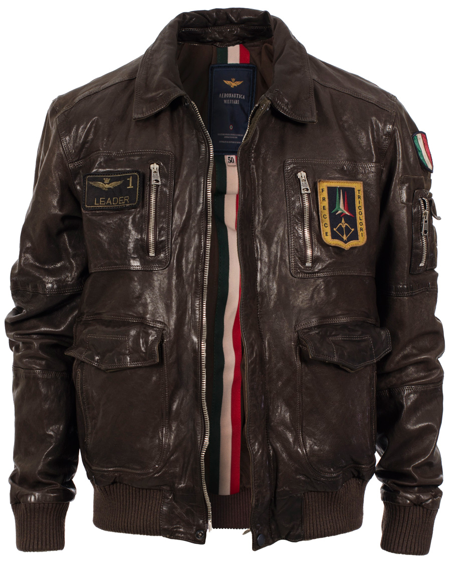 Herr | Jackor | Aeronautica Militare | Pilot Uomo Leather Jacket Brown