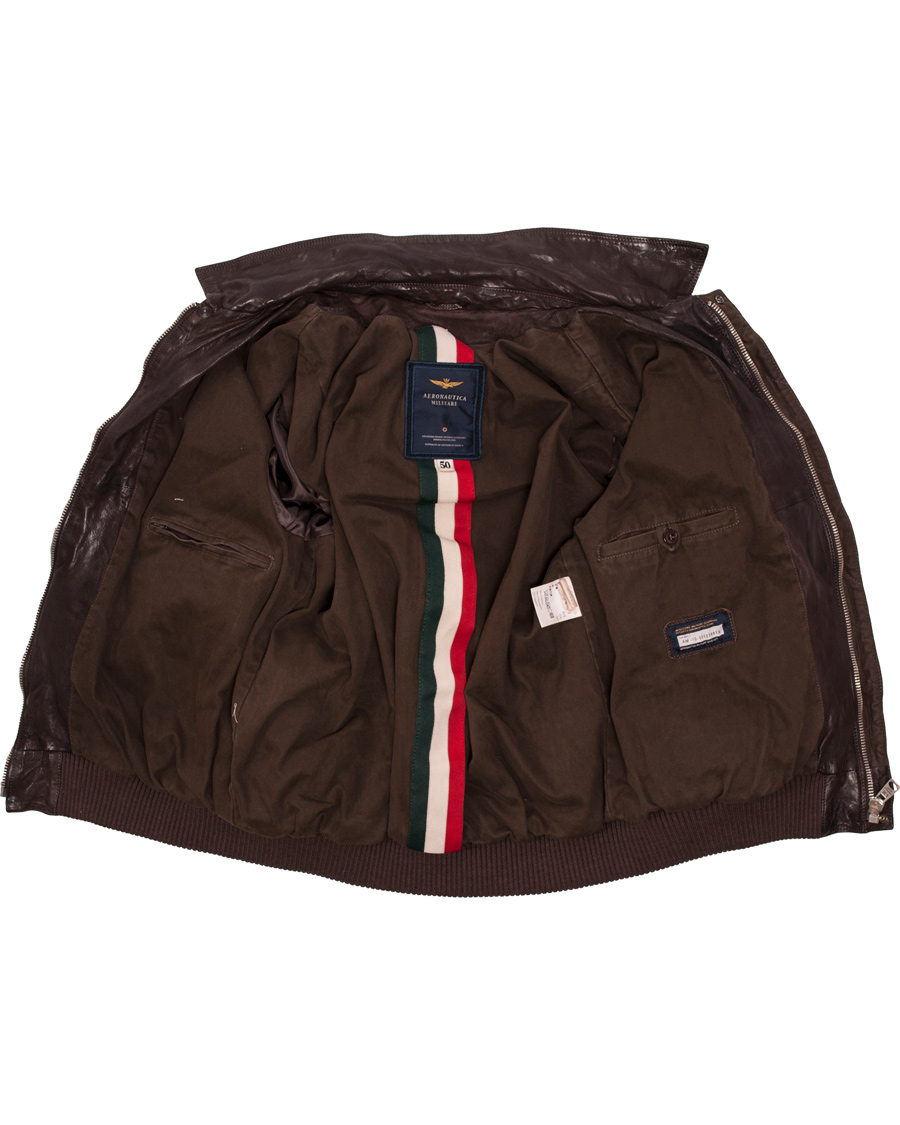 Herr | Jackor | Aeronautica Militare | Pilot Uomo Leather Jacket Brown