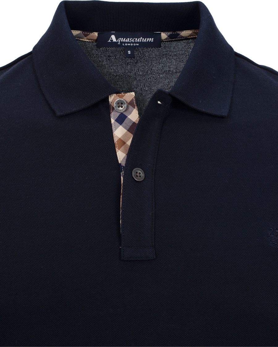 Herr | Tröjor | Aquascutum | Long Sleeve Polo Navy