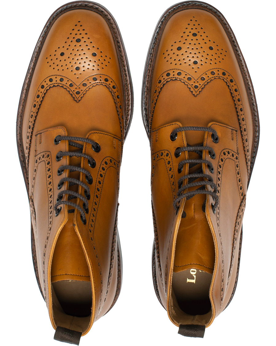 Loake 1880 Burford Dainite Brogue Boot Tan Burnished Calf | Herr - Care of