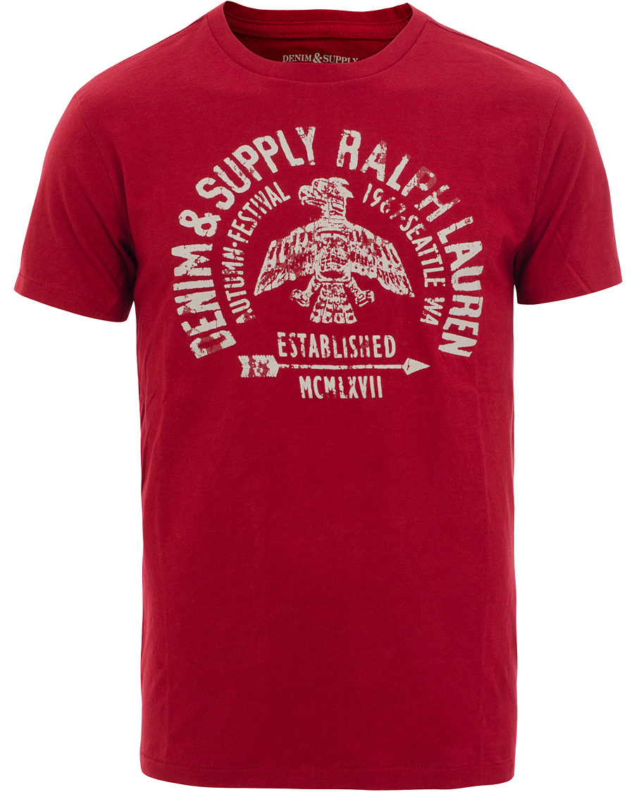 Denim Supply Ralph Lauren T Shirt Autumn Fest Indian Summer Red hos CareO