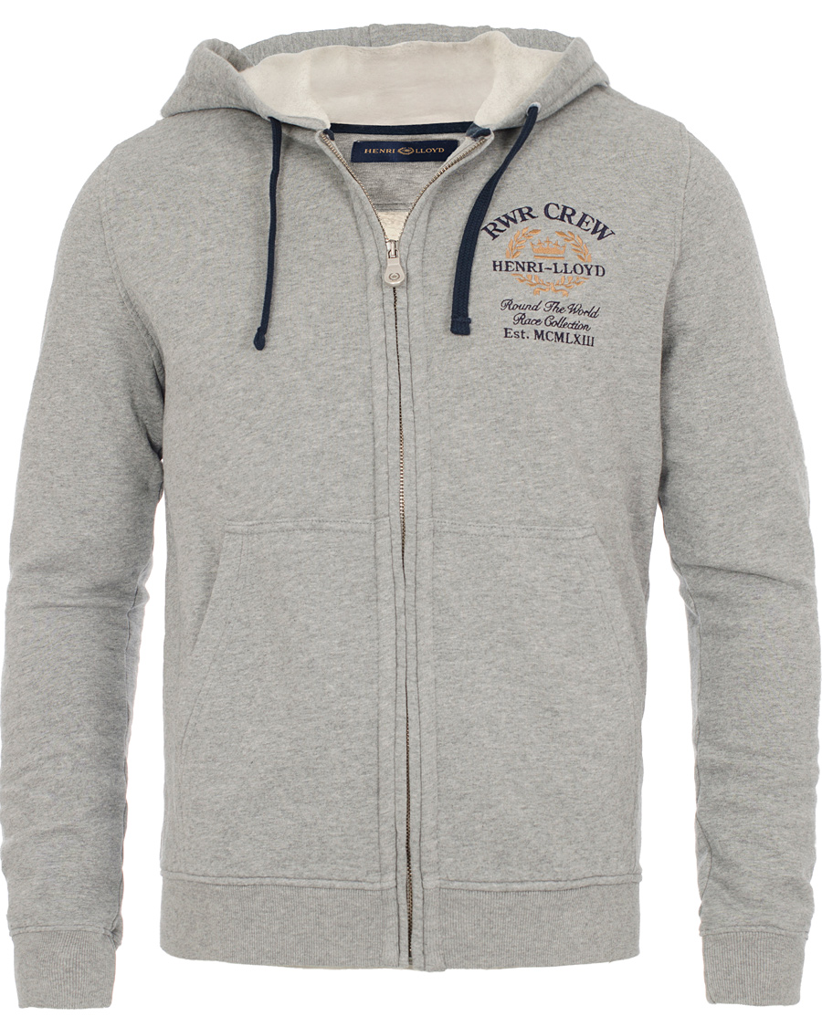 Herr | Tröjor | Henri-Lloyd | Henri Lloyd Hopton Hooded Full Zip Sweat Grey Marl