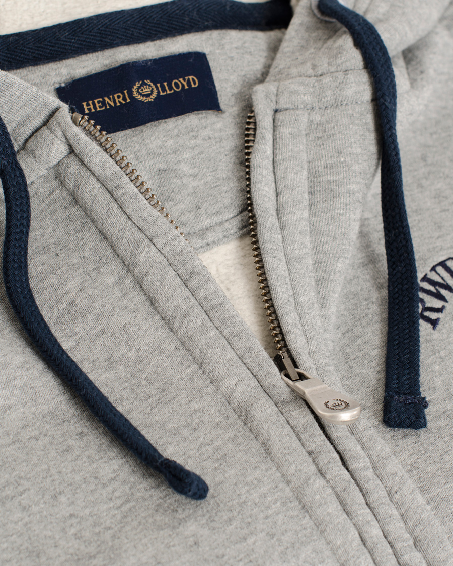Herr | Tröjor | Henri-Lloyd | Henri Lloyd Hopton Hooded Full Zip Sweat Grey Marl