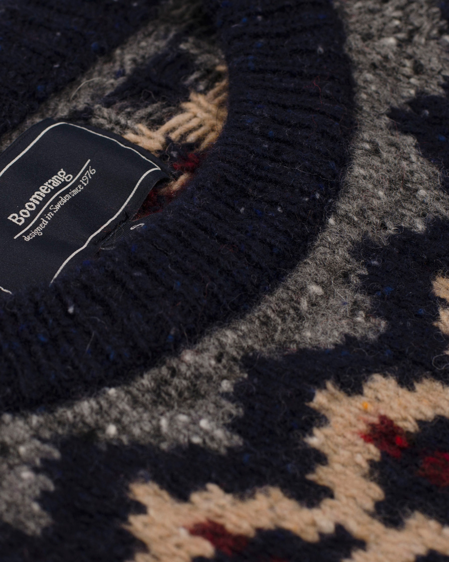 Herr | Tröjor | Boomerang | Merak Jaquard Sweater Night Sky