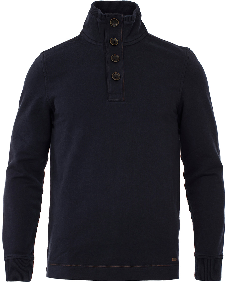 Herr | Tröjor | BOSS ORANGE | BOSS Casual Wherso Button Sweatshirt Dark Blue