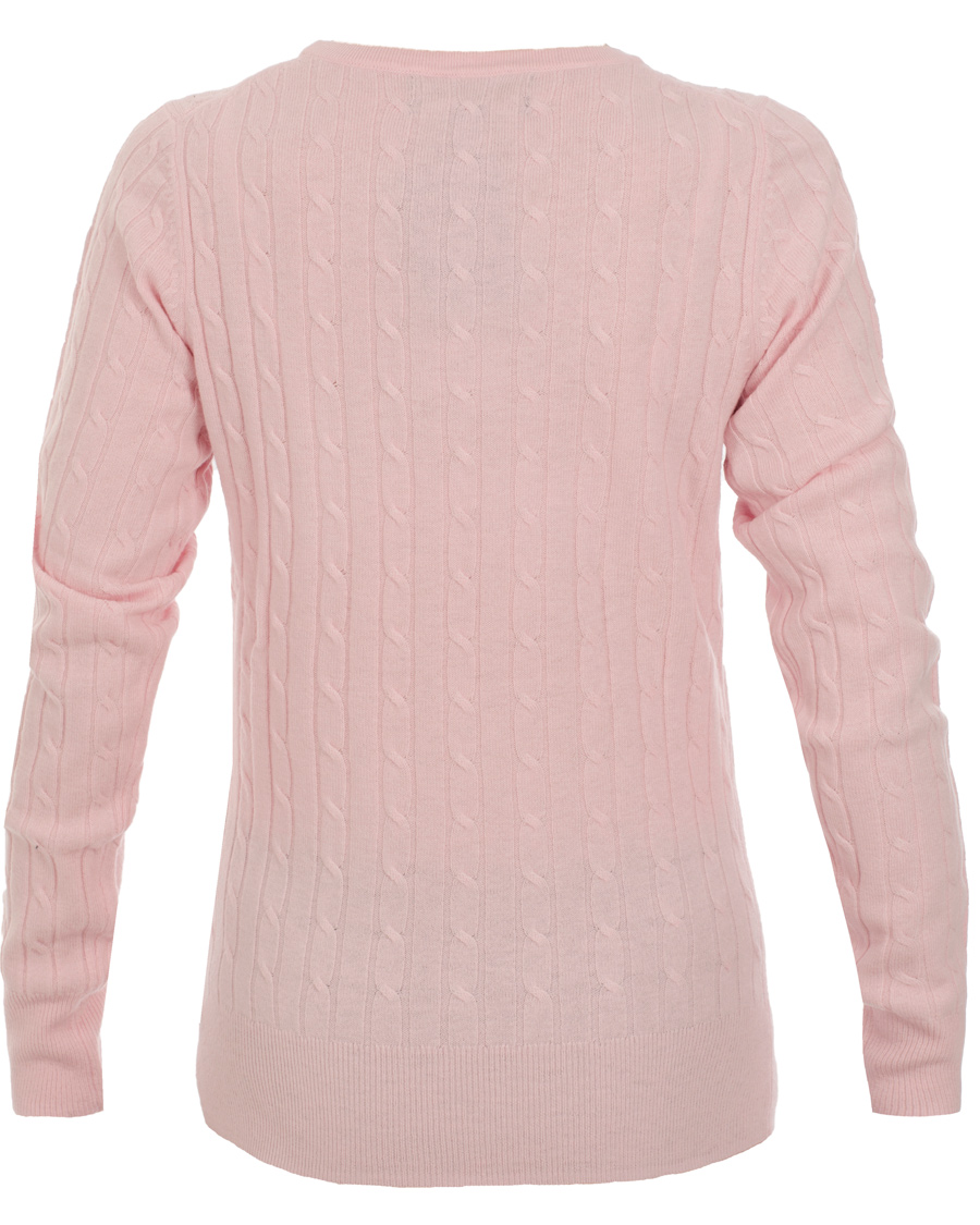 Herr | Tröjor | GANT | Woman Stretch Lambswool Cable Crew Nantucket Pink