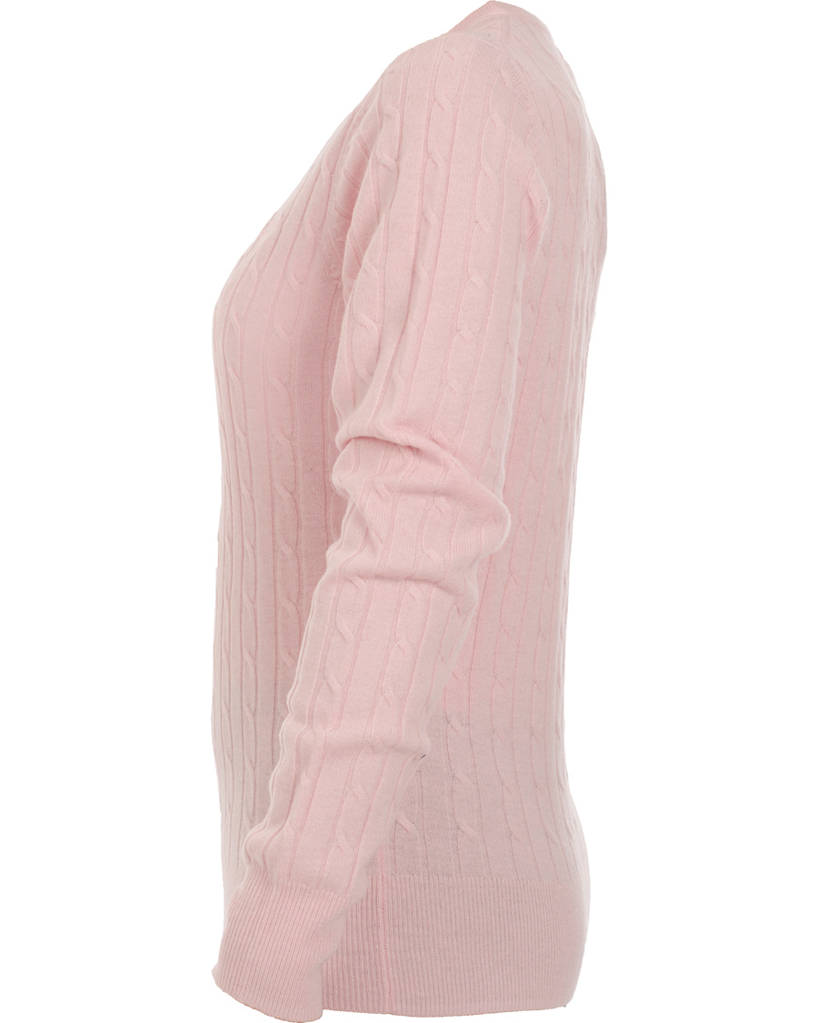 Herr | Tröjor | GANT | Woman Stretch Lambswool Cable Crew Nantucket Pink