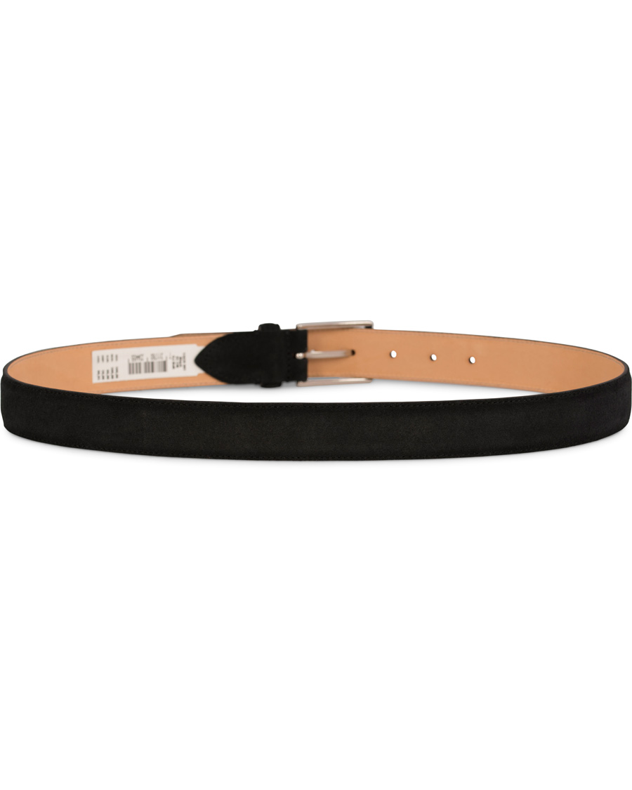 Herr | Oscar Jacobson Suede Belt 3 cm Black | Oscar Jacobson | Suede Belt 3 cm Black