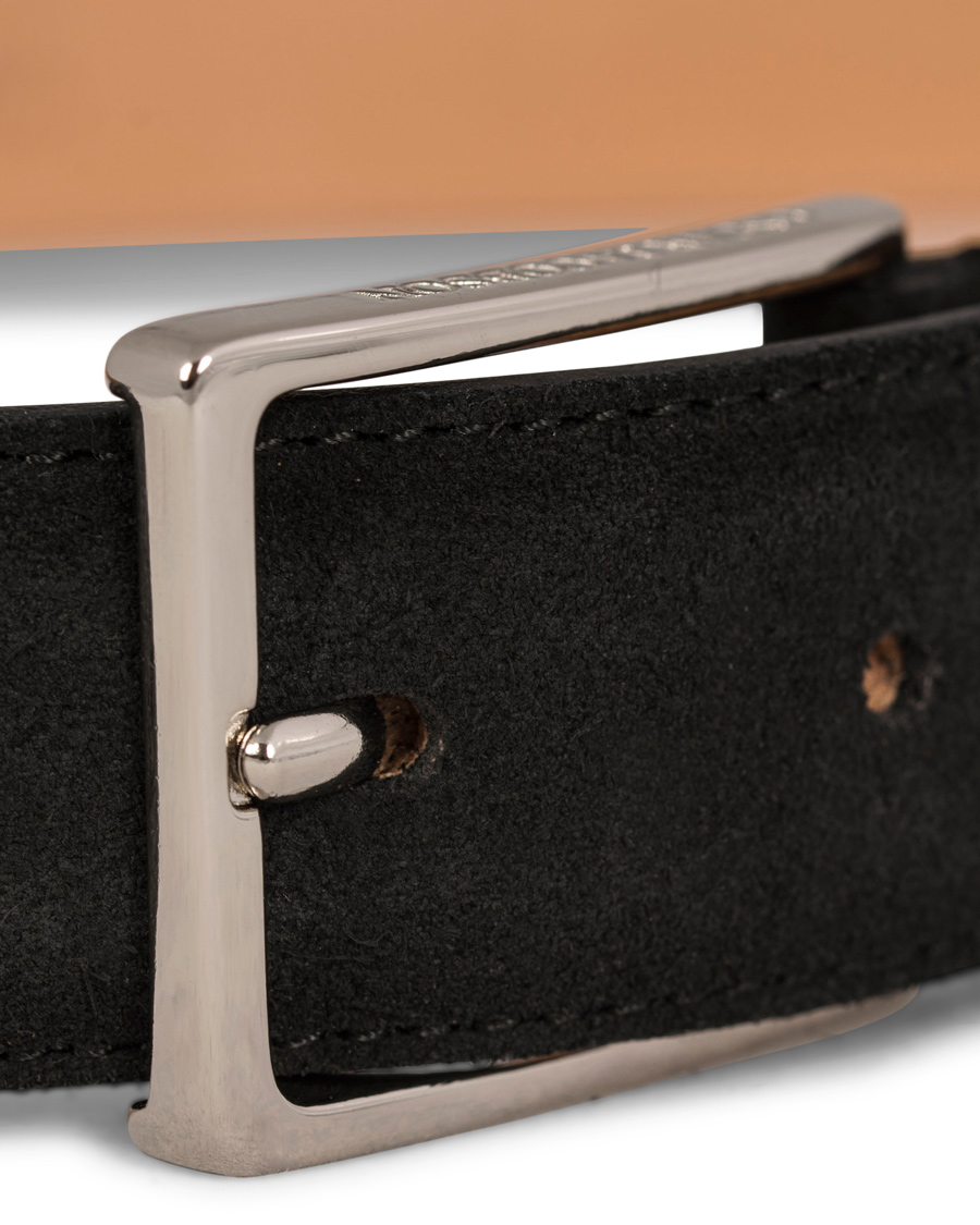 Herr | Oscar Jacobson Suede Belt 3 cm Black | Oscar Jacobson | Suede Belt 3 cm Black