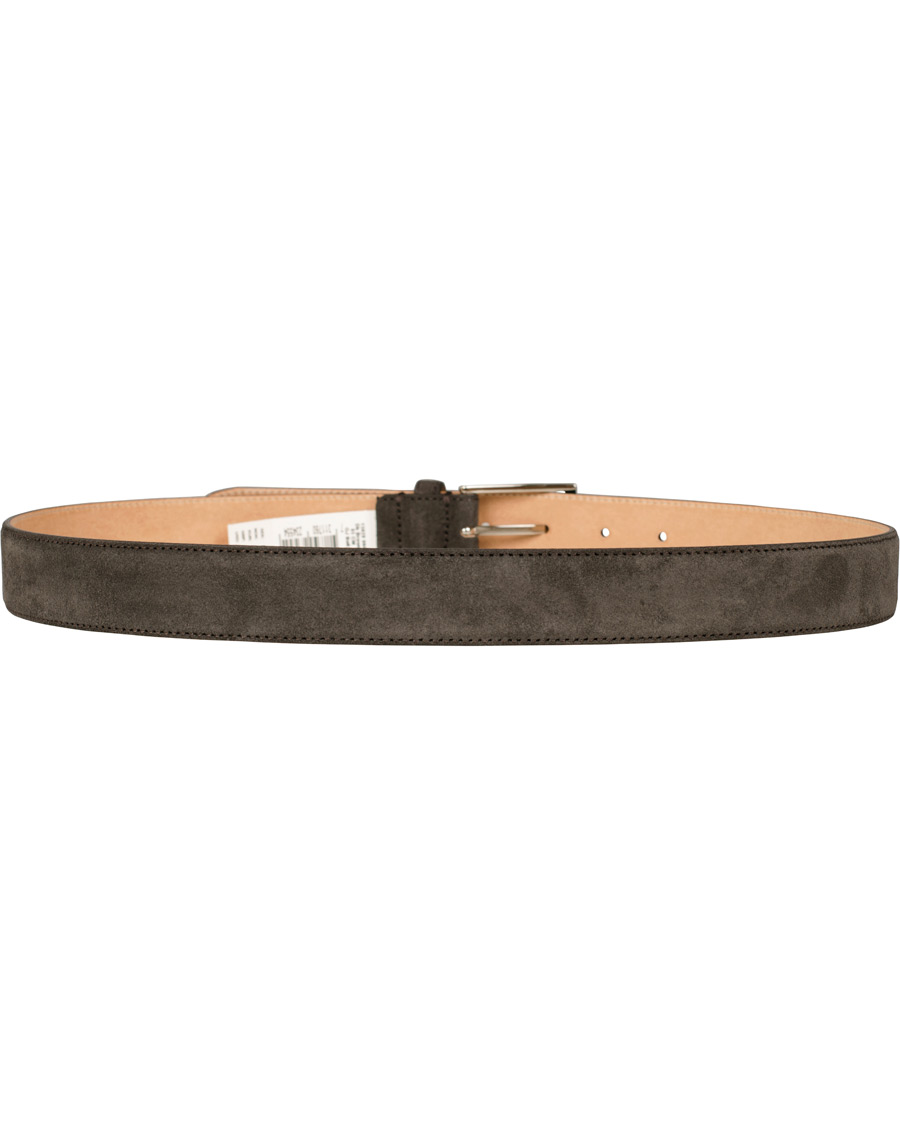 Herr | Oscar Jacobson Suede Belt 3 cm Dark Brown | Oscar Jacobson | Suede Belt 3 cm Dark Brown