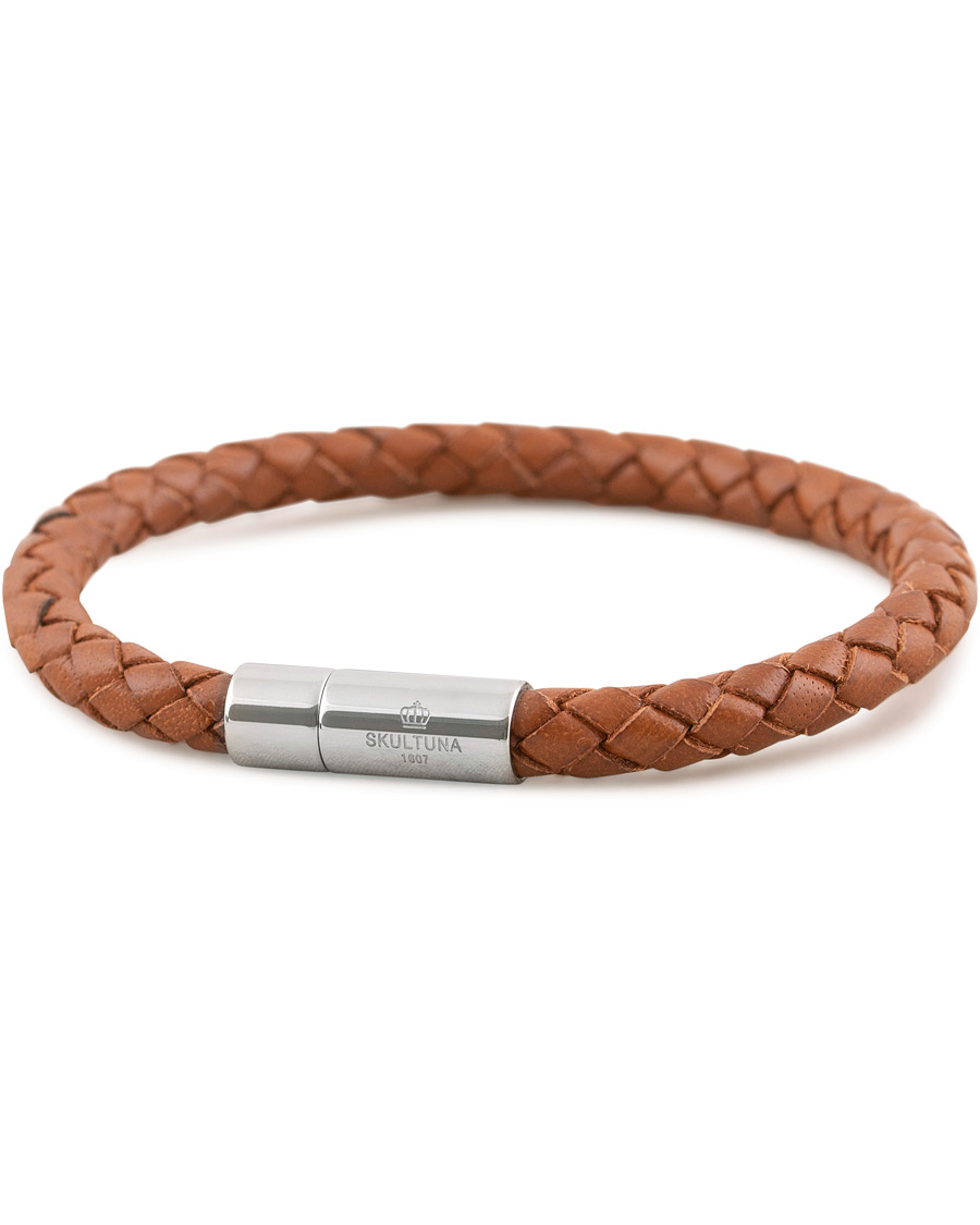 Herr | Skultuna One Row Leather Bracelet Brown Steel | Skultuna | One Row Leather Bracelet Brown Steel