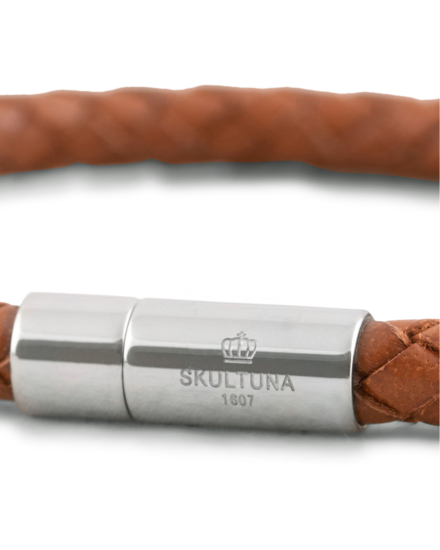 Herr | Skultuna One Row Leather Bracelet Brown Steel | Skultuna | One Row Leather Bracelet Brown Steel