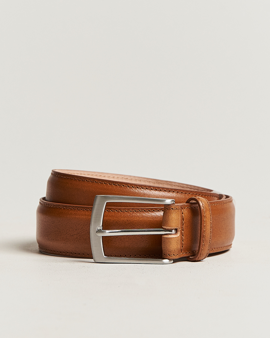 Herr | Loake 1880 Henry Leather Belt 3,3 cm Tan | Loake 1880 | Henry Leather Belt 3,3 cm Tan