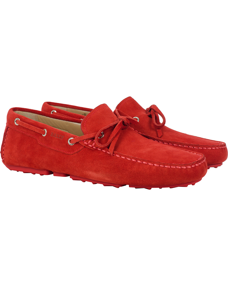 Herr | BALLY Dramer Suede Car Shoe Rosetto Red | Bally | Dramer Suede Car Shoe Rosetto Red